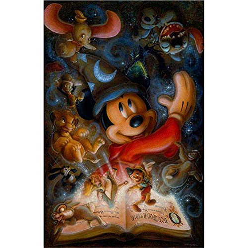 begovk DIY 5D Diamant Malerei Kits für Buch und Mickey Mouse Diamond Painting Full Drill Kristall Strass Stickerei Kreuzstich Arts Craft Dekoration für Home Wall Decor-Square Drill,50x70cm B9316 von begovk