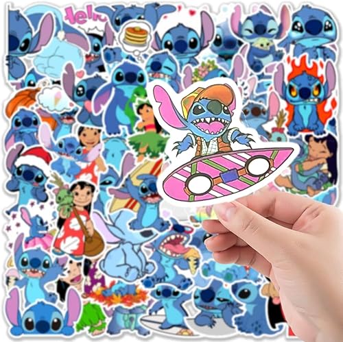 behone 100 stück Cartoon Aufkleber Set,Anime Sticker,Stitch Aufkleber Pack Deko Geeignet für Erwachsene Kinder für Auto Laptop Skateboard Koffer von behone