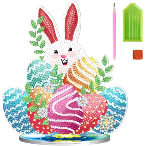 behone Diamond Painting Ostern Kinder Diamond Painting frühling Diamond Painting Diamant 5D Malerei Kits DIY Diamant Malerei Geeignet für DIY Handgemachte Dekorative Ornamente-Kaninchen von behone