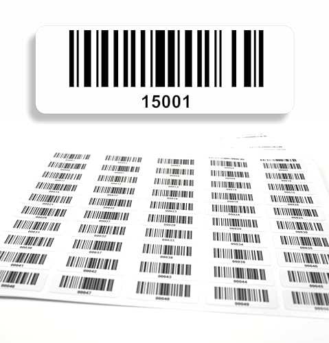 Barcodeetiketten 15001-16000 DGUV Prüfung Barcode Etiketten fortlaufend 5-stellig 1.000 Stck Strichcode Elektrotechnik Code128 selbstklebend 50x17mm (15001-16000) von beihaasnatuerlich
