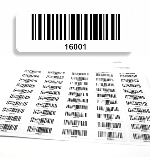 Barcodeetiketten 16001-17000 DGUV Prüfung Barcode Etiketten fortlaufend 5-stellig 1.000 Stck Strichcode Elektrotechnik Code128 selbstklebend 50x17mm (16001-17000) von beihaasnatuerlich