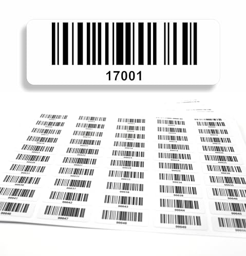 Barcodeetiketten 17001-18000 DGUV Prüfung Barcode Etiketten fortlaufend 5-stellig 1.000 Stck Strichcode Elektrotechnik Code128 selbstklebend 50x17mm (17001-18000) von beihaasnatuerlich