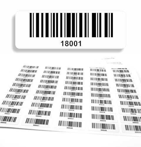 Barcodeetiketten 18001-19000 DGUV Prüfung Barcode Etiketten fortlaufend 5-stellig 1.000 Stck Strichcode Elektrotechnik Code128 selbstklebend 50x17mm (18001-19000) von beihaasnatuerlich