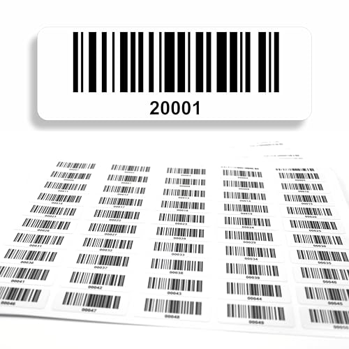 Barcodeetiketten 20001-21000 DGUV Prüfung Barcode Etiketten fortlaufend 5-stellig 1.000 Stck Strichcode Elektrotechnik Code128 selbstklebend 50x17mm (20001-21000) von beihaasnatuerlich