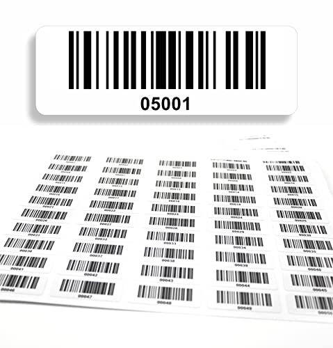 Barcodeetiketten 05001-06000 fortlaufend 5-stellig DGUV Prüfung Barcode Etiketten 1.000 Stck Strichcode Elektrotechnik Code128 selbstklebend 50x17mm (05001-06000) von beihaasnatuerlich
