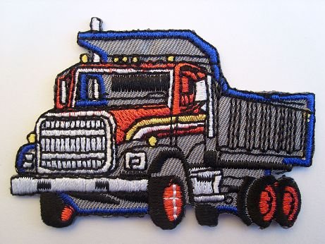 LKW/Kipper - 7,3 cm * 5 cm - Bügelbild/Aufnäher/Applikation - Auto Fahrzeug Patch Aufbügler - Baustellenfahrzeug - Baustelle - Lastkraftwagen von belldessa