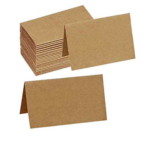 belupai 120 Stück Kraftpapier-Tischkarten, Rustikale Hochzeitstisch-Namensnummern, Leere Tisch-Zeltkarten, Tisch-Namensschilder, Sitzkarten, Buffet-Tischkarten für Hochzeiten, Bankette,(#1) von belupai