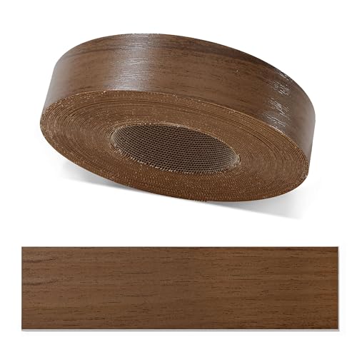 ben+camilla.com Kantenumleimer zum Aufbügeln | Nussbaum Pore 22 mm x 10 m Rolle (matt mit Struktur) | Premium Qualität für professionelle Ergebnisse | Kantenschutz von ben+camilla.com