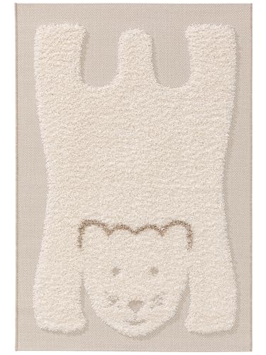 benuta LYTTE Kinderteppich Carlo - Kunstfaser - Rechteckig - Pflegeleicht für Kinderzimmer | Cream/Taupe | 160x230 cm von benuta