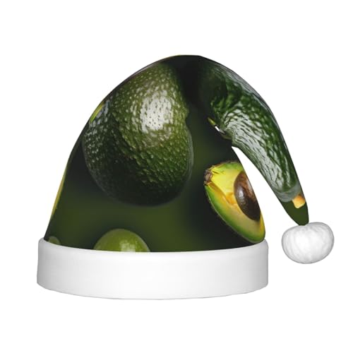 berbo Avocado-Weihnachtsmütze mit Fruchtaufdruck, Weihnachtsmannmütze für Kinder, bezauberndes Accessoire für Weihnachten, Neujahr, festliche Feiertagsparty von berbo