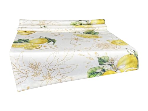 Tischläufer Zitrone ca. 40x220 cm – beties Italy Collection 100 % Baumwolle – Premium Qualität – Hellbeige mit lebensgroßen Zitronen und zart goldenen Details Tischläufer Zitrone ca. 40x220 cm – beties Italy Collection 100 % Baumwolle – Premium Qualität – Hellbeige mit lebensgroßen Zitronen und zart goldenen Details von beties