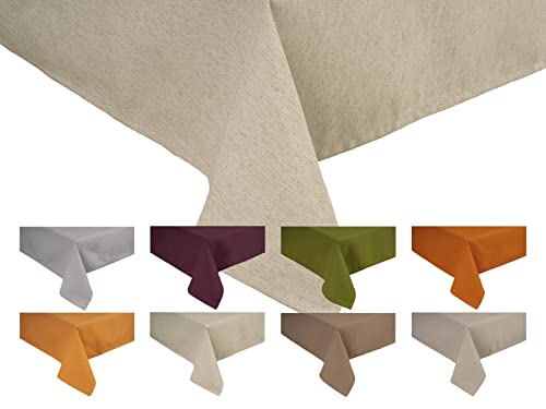 beties „Wunschton“ Tischdecke ca. 130x130 cm Tischtuch für Küchentisch Esstisch in großer Sortiments- und Größenauswahl – EIN idealer Uni Begleiter (Melange-beige) von beties