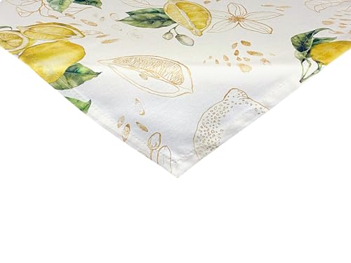 beties Tischdecke, Mitteldecke Zitrone ca. 80x80 cm Italy Collection 100% Baumwolle – Premium Qualität – Hellbeige mit lebensgroßen Zitronen und zart goldenen Details beties Tischdecke, Mitteldecke Zitrone ca. 80x80 cm Italy Collection 100% Baumwolle – Premium Qualität – Hellbeige mit lebensgroßen Zitronen und zart goldenen Details von beties