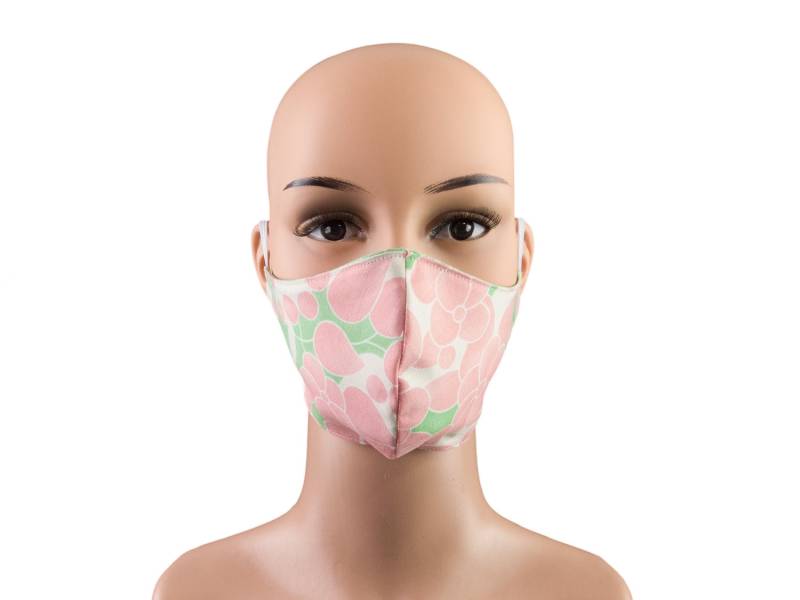 Damen-Maske - Blumen Rosa Grün Weiß Wendemodell 2 in 1 Behelfsmaske Mund-Nase-Bedeckung Alltagsmaske Gesichtsmaske Baumwolle Waschbar von bettinabruder