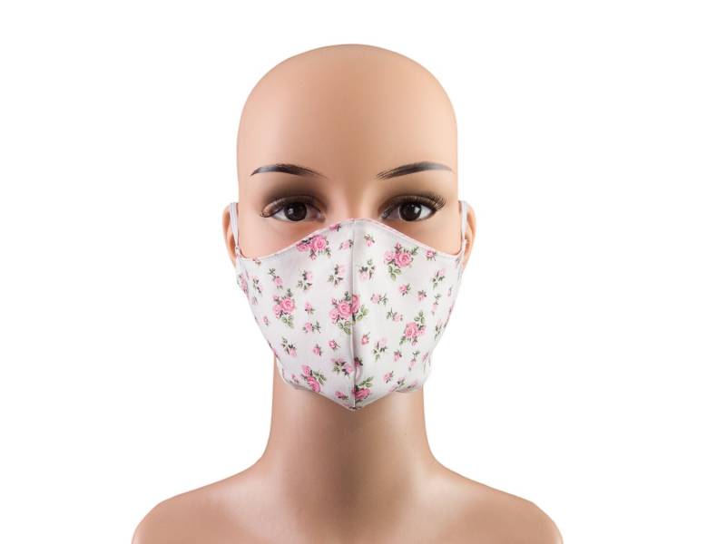 Damen-Maske - Rosen Blumen Vichykaro Wendemodell 2 in 1 Behelfsmaske Mund-Nase-Bedeckung Alltagsmaske Gesichtsmaske Baumwolle Waschbar von bettinabruder