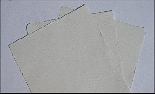 handgeschöpftes Büttenpapier Aquarellpapier A4 10 Bogen/Set warmweiß/offwhite 200g/m² BaumwollLinters von bhutanpaperarts