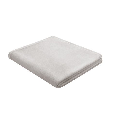 Biederlack Wohn- und Kuscheldecke, 100 % Baumwolle, Samtband-Einfassung, 150 x 200 cm, Silber, Cotton Pure, 239688 von biederlack