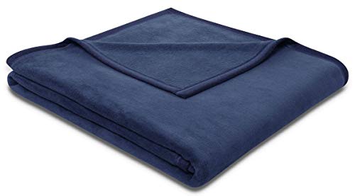 Biederlack bocasa 6421 11 61 008 Decke Cotton Pure dunkelblau ca. 150 x 200 cm 100% Baumwolle von Biederlack