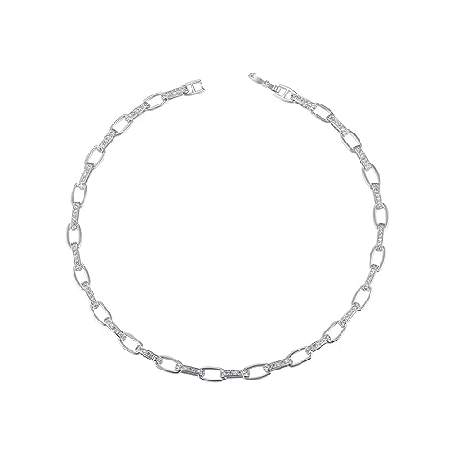 birene Halskette Einfache Link-Form-Halsketten for Frauen, Trendige 2023-Halskette for Damen, Modeschmuck Schmuck(Silver Color) von birene