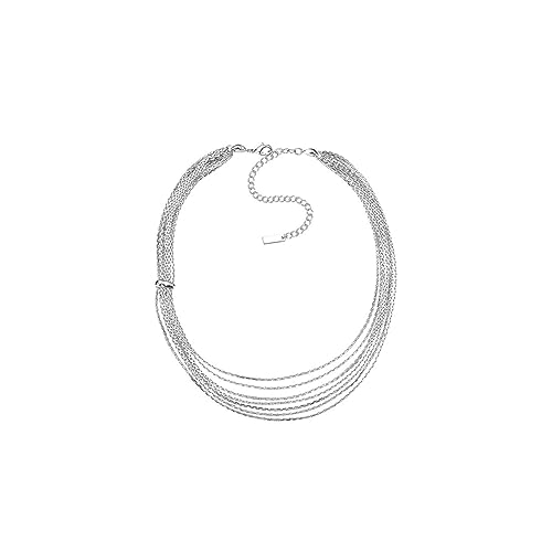 birene Halskette Mehrschichtige Halskette Einfache Halskette for Frauen Party Schmuck Elegante Schmuck Zubehör 2023 Schmuck(Silver) von birene