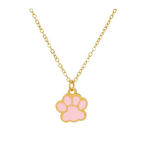 birene Halskette Mode süße Katze Klaue Halskette for Frauen Mädchen kreative Mädchen Halskette Geburtstag Schmuck Schmuck(Pink) von birene