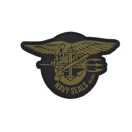 3D US Navy Seals PVC Emblem patch Aufnäher, Klett, Navy Seals (grün) von blntackle76