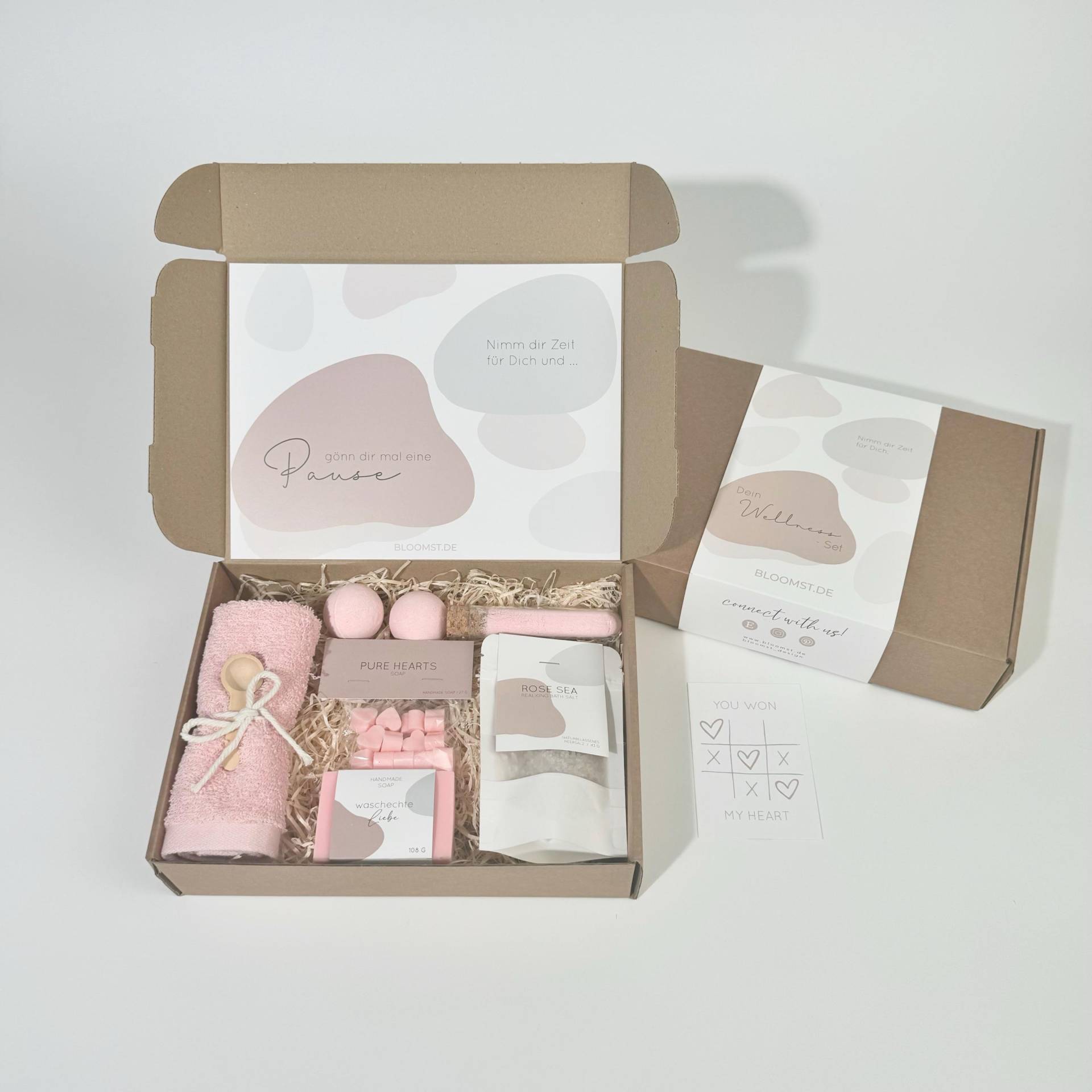 Wellness Geschenkbox Rosa | Geschenkset Lieblingsmensch Spa & Für Frauen Wohlfühlbox Geburtstag Muttertag Valentinstag von bloomstdesign