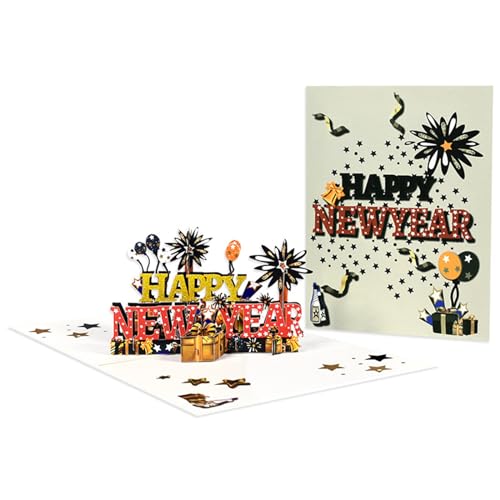 bnsggl 3D Frohes Neues Jahr Karte Grußkarten Partyzubehör Urlaub von bnsggl