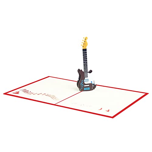 bnsggl 3D Grußkarte Vatertag Instrument Gitarre Weihnachtsgeschenk Dekoration Zubehör Geburtstagseinladung Nachricht von bnsggl
