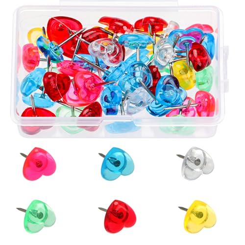 bnsggl 50/100/150Pcs Herz Push Pins Kork Pinnwand Dekorative Thumb Tacks Karte Pins Für Display Bild Hinweis Memos Foto von bnsggl