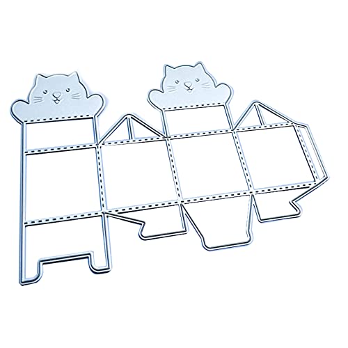 bnsggl Metall Stanzschablone Set, Scrapbooking Prägeschablonen,für Cat 3D Candy Box Metall Stanzformen Schablone Prägevorlage von bnsggl