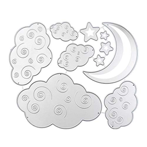 bnsggl Metall Stanzschablone Set, Scrapbooking Prägeschablonen,für kreative Mondwolken, Metall-Stanzformen, Schablone für Scrapbooking, Prägewerkzeug, Papierkarten, Albumdekoration von bnsggl