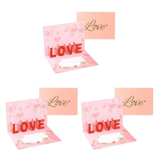 bnsggl Segenskarte 3D Liebeskarten Valentinstag Geschenkpostkarte Umschlag Karte Hochzeitseinladungen von bnsggl