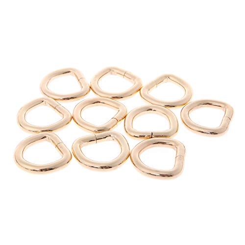 bobeini 10pcs 15mm Metallhandtasche Ledertasche Geldbörse Riemen Gürtel Web D Ring Schnallenverschluss Hellgold von bobeini