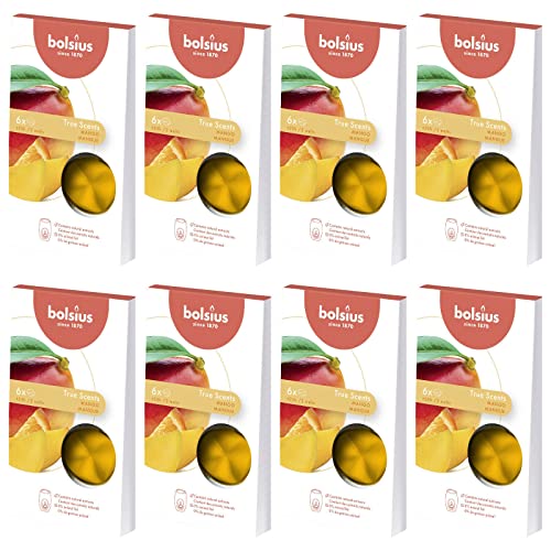 Bolsius Aromatic Wax Melts 8 x 6er Pack (48 Stück) Duft Schmelzblüten Wachs (Mango) von bolsius