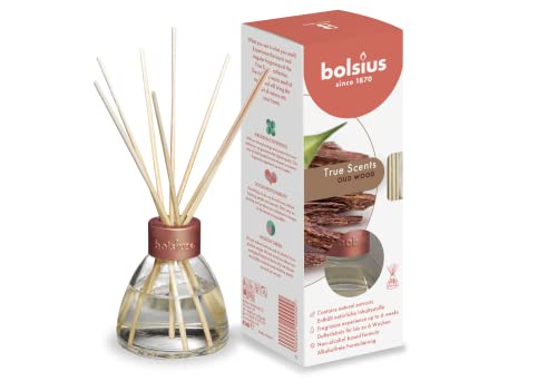 BOLSIUS True Scents Duftstäbchen-Diffusor, Duftöl Glas, Oud-Holz, 1 Packung von bolsius