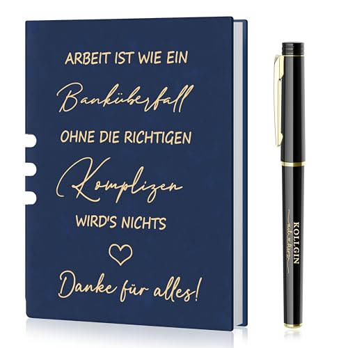 Dankeschön Geschenke für Kollegen,A5 Leder Notizblock Kleine Geschenke für Kollegen Lehrer Inspirierend,Geschenke für Kollegen Notizblock Beste Danke Geschenk Kollegen Abschiedsgeschenk (Blau) von boocooberg