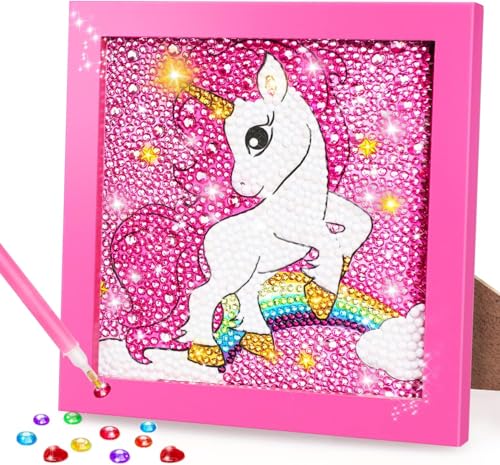 boocooberg 5D DIY Diamond Painting Kinder Einhorn mit Holzrahmen,Diamant Painting Bilder Kinder,Diamond Painting Mädchen Diamond Painting Kinder 6 7 8 9 10 Jahre,DIY Art Craft für Home Wand Decor von boocooberg