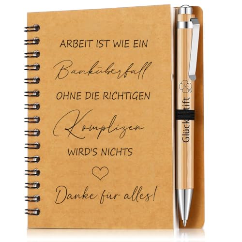 Dankeschön Geschenke für Kollegen,Kleine Geschenke für Kollegen Lehrer Inspirierend,Geschenke für Kollegen Notizblock Kugelschreiber Beste Danke Geschenk Kollegen Abschiedsgeschenk (1PC (14x21cm)) von boocooberg