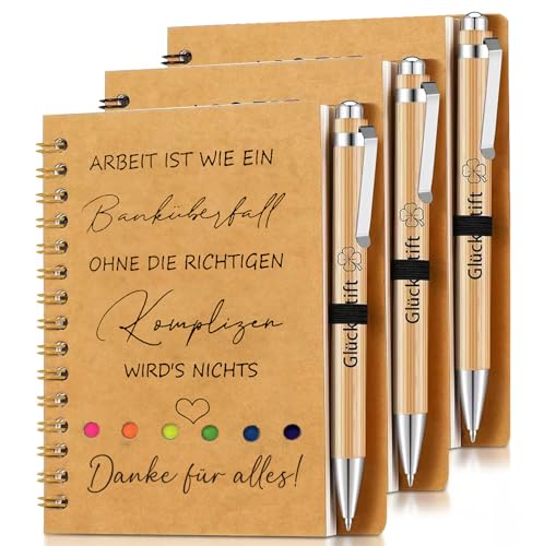 boocooberg Dankeschön Geschenke für Kollegen,Kleine Geschenke für Kollegen Lehrer Inspirierend,Geschenke für Kollegen Notizblock 10x15cm Beste Danke Geschenk Kollegen Abschiedsgeschenk (3PCS) von boocooberg