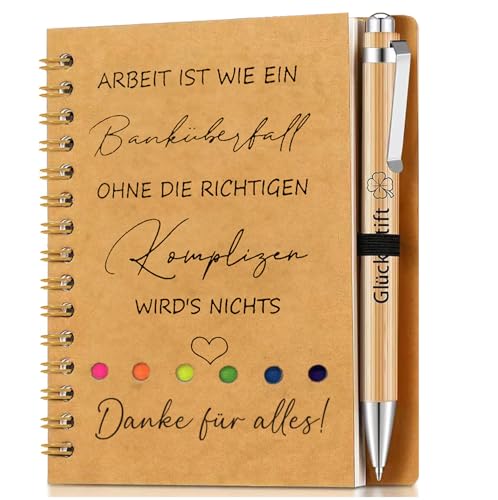 boocooberg Dankeschön Geschenke für Kollegen,Kleine Geschenke für Kollegen Lehrer Inspirierend,Geschenke für Kollegen Notizblock 10x15cm Beste Danke Geschenk Kollegen Abschiedsgeschenk von boocooberg