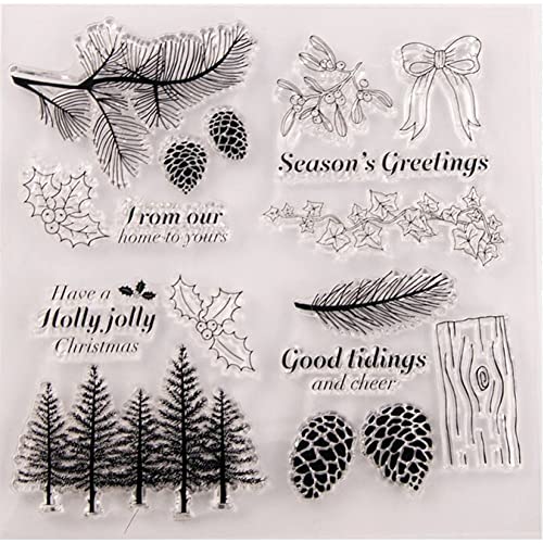 bopely Weihnachten Klare Briefmarken Weihnachten Themen Silicon Clear Stamps Für DIY Christmas Scrapbooking -Karten Machen Dekorationskalza -Album Vorräte von bopely