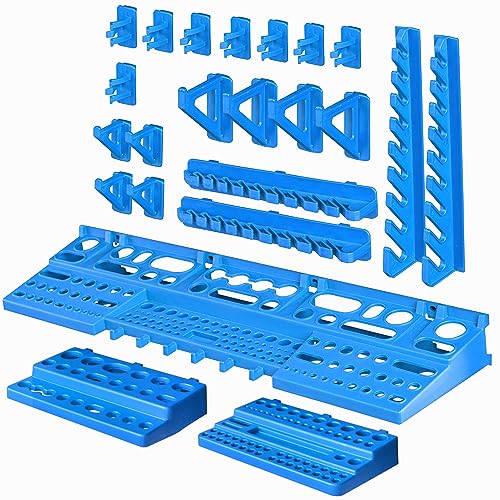 20 Werkzeughalter 3 Regal Sortiment Wandregal für Werkzeuge Schraubenschlüssel Schraubendreher Zangen Wandregal Werkstatt blau von botle