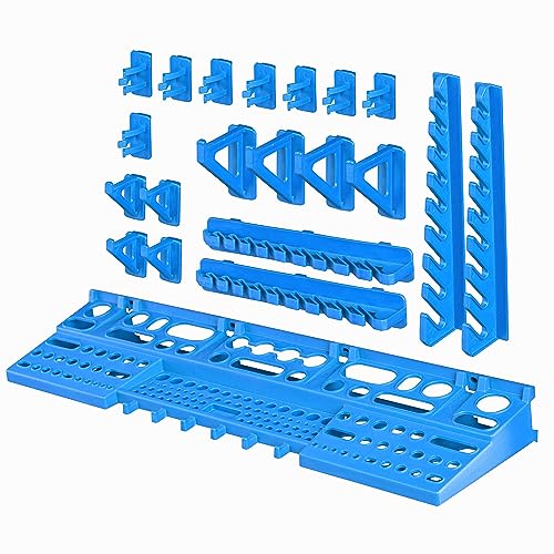 20 Werkzeughalter Sortiment Wandregal für Werkzeuge Schraubenschlüssel Schraubendreher Zangen Wandregal Werkstatt blau von botle