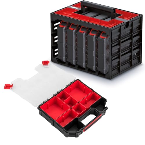 Organizer für Schrauben, Werkstatt container 29 x 41,5 x 29,5 cm Universal Koffer Werkzeugschrank Sortimentskasten Sortierkasten Sortierboxen Garage von botle