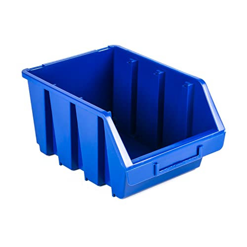 botle 10 Stk Sortierboxen Lagerboxen Stapelbox Werkstatt-Stapelkisten Sichtlagerkasten Box Blau 24x17x12,5cm Sortierkasten Kunststoffboxen von botle