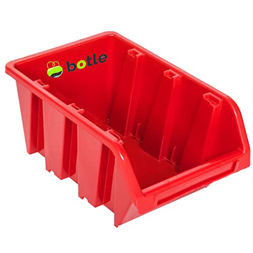 botle Stapelbox Werkstatt Garage Sichtlagerbox Sichtlagerkästen Stapelkiste Sortierbox Box 80x115x60 mm Rot stapelkisten Kunststoff lagerboxen stapelbar von botle