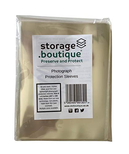 .boutique - storage.boutique Fotosichthüllen, Kristallklar und Kratzfest, Säurefrei, beidseitig sichtbare Sammelhüllen, 207 x 156 mm (8 x 6 Zoll), 50 Stk. von .boutique