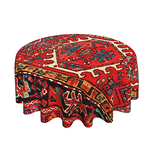 Wachstuch Antiker Orientalischer Türkischer Musterdruck In Rot Glatt Tischdecke Pflegeleicht Tischwäsche 152Cm Für Garten Indoor Picknick von bozhoushimotangbaihuoyouxiangongsi