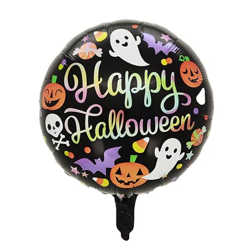 Halloween Folienballon Happy 50 x 45 cm | Großer Luftballon für Halloween-Dekoration | Helium & Luftgeeignet | Perfekt für Party, Kinder, Innen & Außen | Gruselige Deko für Halloween-Feiern von brand promotion